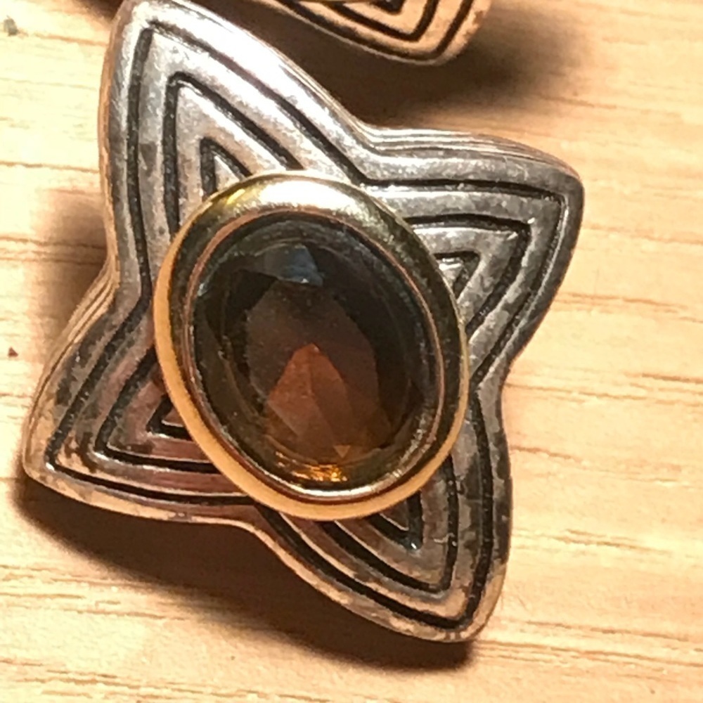 VINTAGE Avon Smokey Stones Silver Earrings - Picture 5 of 7